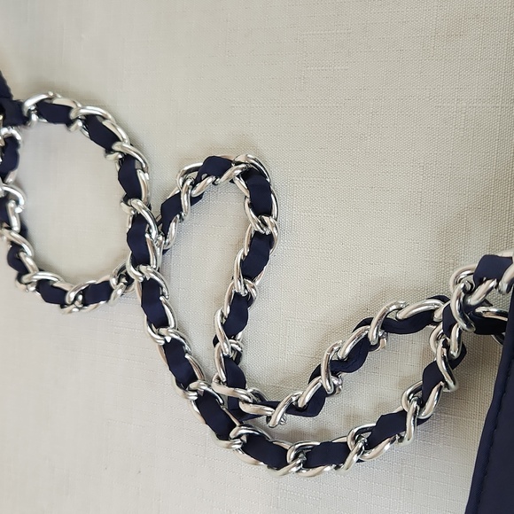 Sastanza Navy Blue Nylon Tote Bag. Size 15x11" - Picture 9 of 10